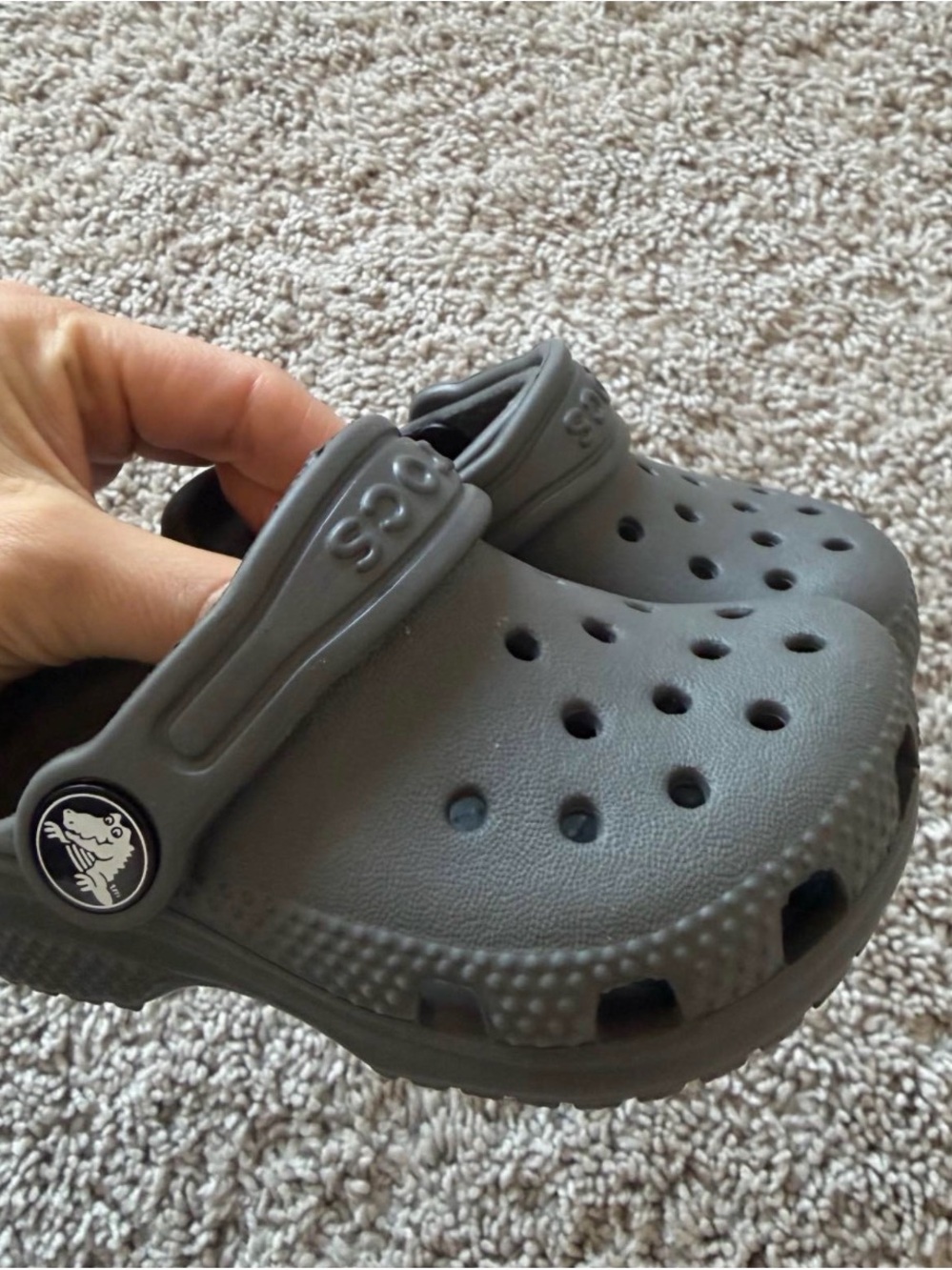 CROCS Kids Classic Clog in Charcoal Gray